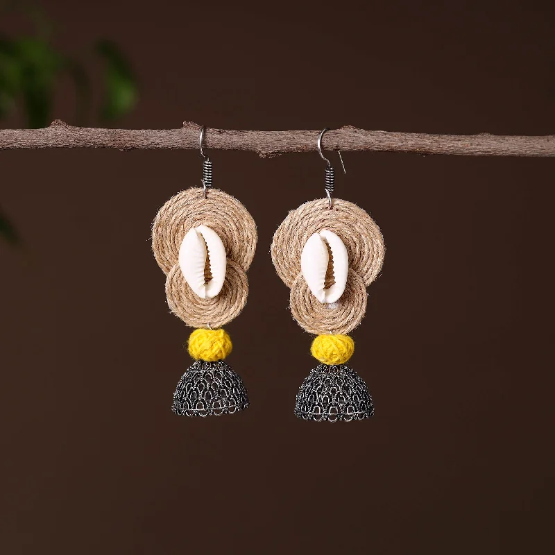 Ruhani German Silver Jute Jhumki Earrings