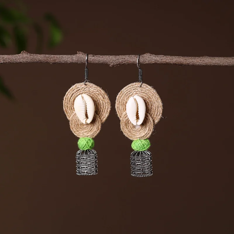 Shivi German Silver Jute Jhumki Earrings