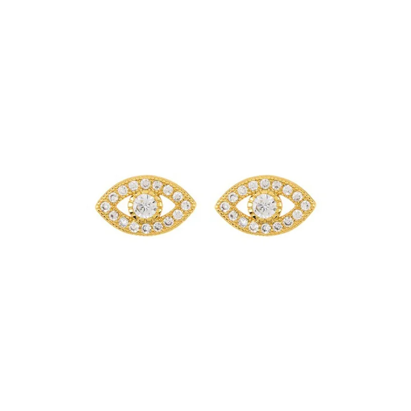 Make Every Moment Shine – Jewelry Discounts Available Adornia Crystal Evil Eye Studs gold