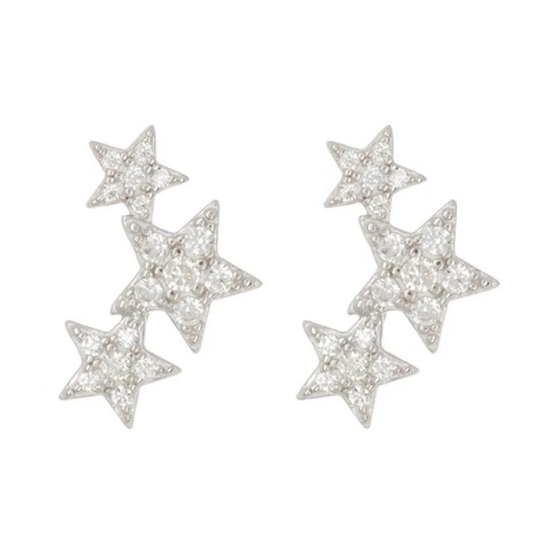Dainty Floral Jewelry For Feminine Elegance Adornia Crystal Starburst Studs silver
