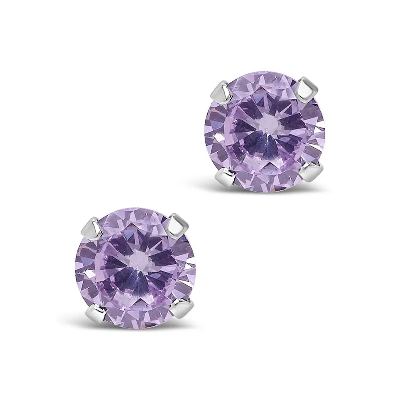 Stunning Statement Jewelry, Unbeatable Discounts Sterling Silver 7mm Rainbow CZ Studs
