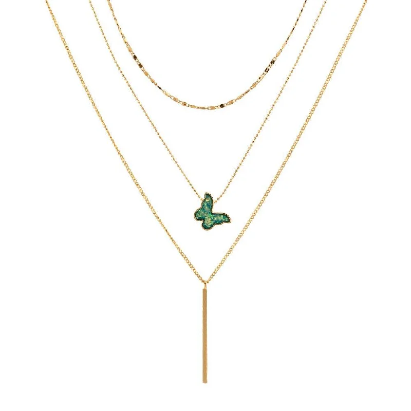 Exclusive Jewelry Bundles At Discounted Rates Gold Layer Necklace with Druzy Stone Butterfly Pendant Exclusive Jewelry Bundles At Discounted Rates Gold Layer Necklace with Druzy Stone Butterfly Pendant