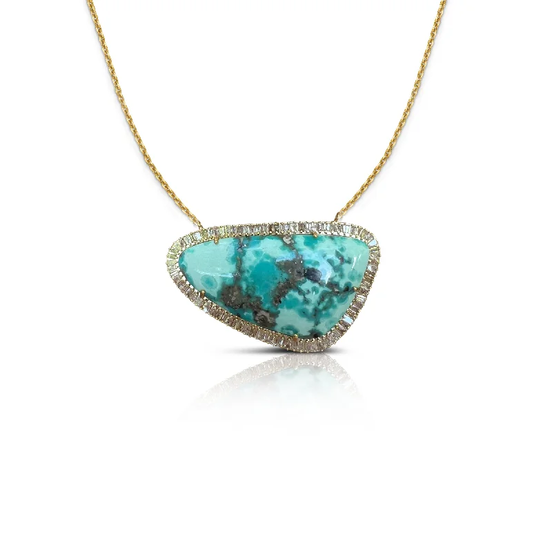 Get The Sparkle You Love At Prices You Adore 14k Irregular Turquoise Baguette Necklace Get The Sparkle You Love At Prices You Adore 14k Irregular Turquoise Baguette Necklace