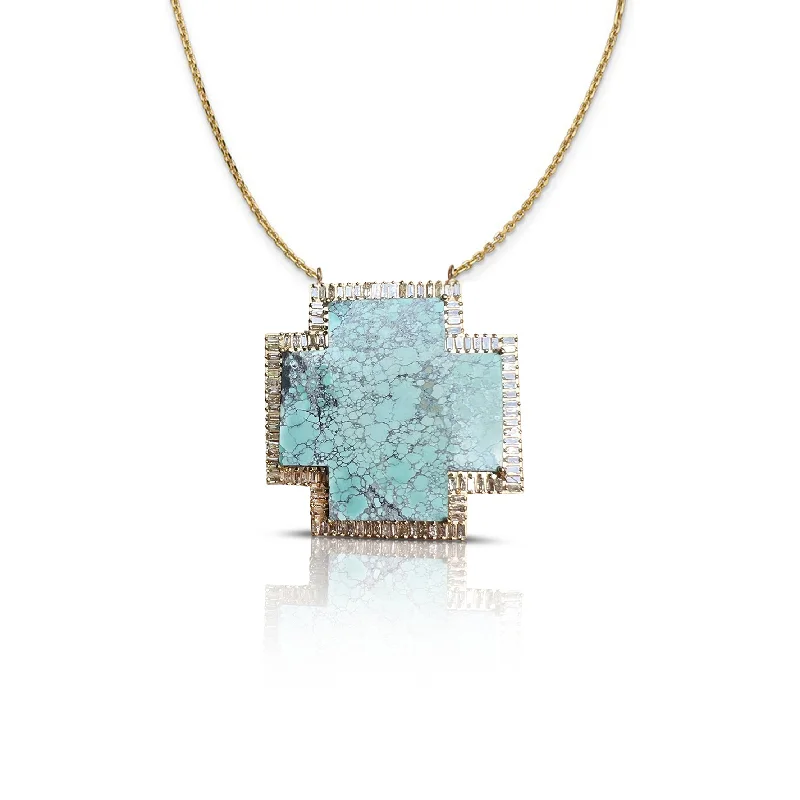 Elevate Your Outfit With Discounted Statement Jewelry 14k Large Turquoise Cross Necklace 2 Elevate Your Outfit With Discounted Statement Jewelry 14k Large Turquoise Cross Necklace 2