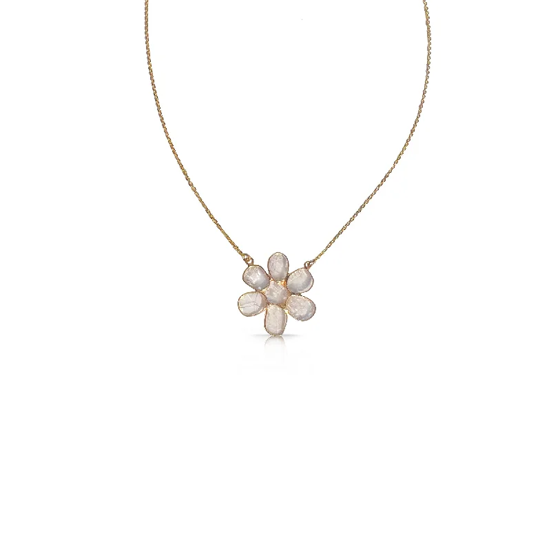 Big Savings On Your Favorite Jewelry Pieces 14k Sliced Diamond Flower Necklace