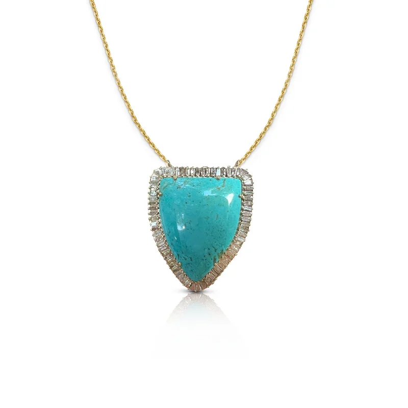 Exclusive Savings On Timeless Jewelry Pieces 14k Turquoise Shield Necklace 2
