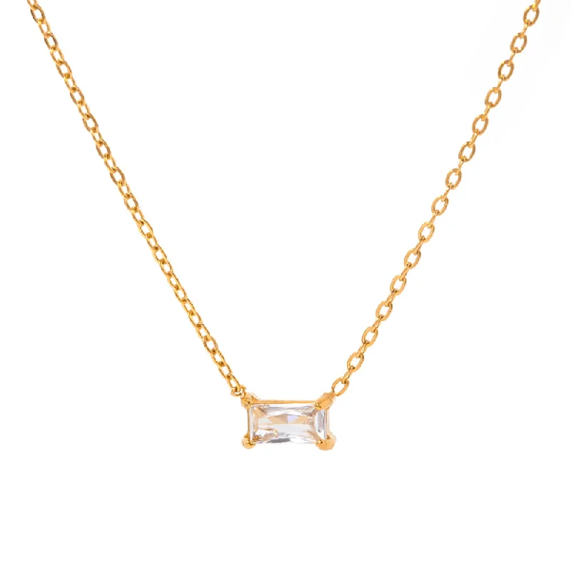 Jewelry Flash Sale – Stylish Designs At Unbeatable Rates 18K Gold Plated Sterling Silver Necklace with Emerald-Cut Cubic Zirconia Pendant Jewelry Flash Sale – Stylish Designs At Unbeatable Rates 18K Gold Plated Sterling Silver Necklace with Emerald-Cut Cubic Zirconia Pendant