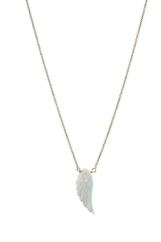 Flash Deals On Fine Jewelry – Shop Before It's Gone bara boheme | "ANGEL SINGLE WING" Opal Necklace