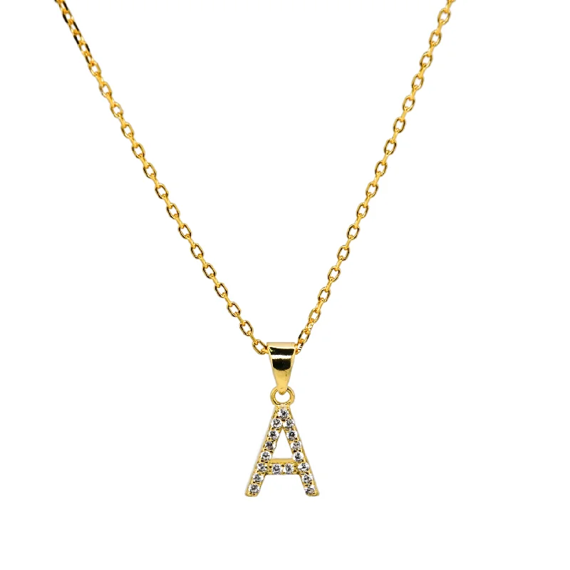 Timeless Elegance At Unbelievable Discounts bara boheme | "INITIALS" Gold Plated CZ Necklace Timeless Elegance At Unbelievable Discounts bara boheme | "INITIALS" Gold Plated CZ Necklace