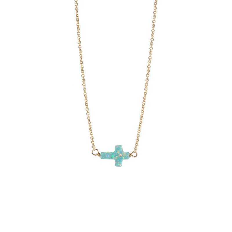 Affordable Luxury Jewelry For Every Occasion bara boheme | Small "CROSS" Opal Choker
