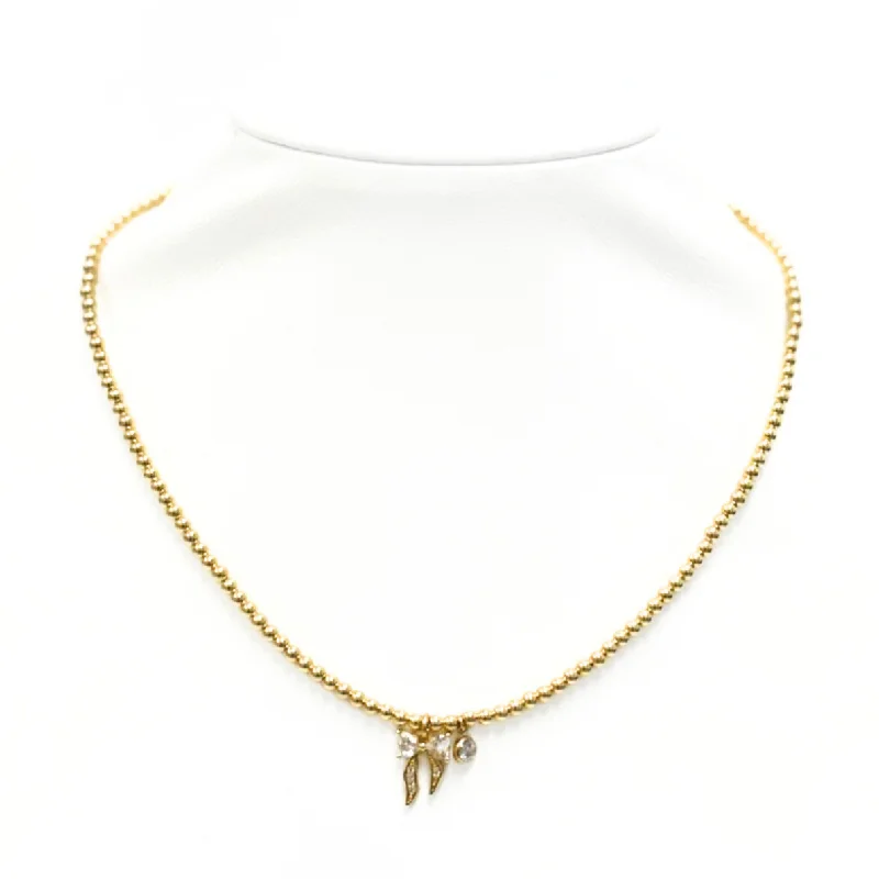 Your Dream Jewelry At Dream Prices – Shop Now "BOW + SOLITAIRE" Charm CZ Choker
