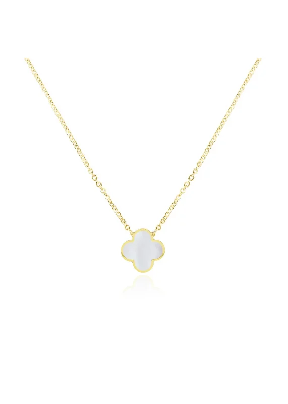 Timeless Jewelry, Timeless Savings – Don't Wait CLOVER CHARM NECKLACE - PEARL & ONYX
