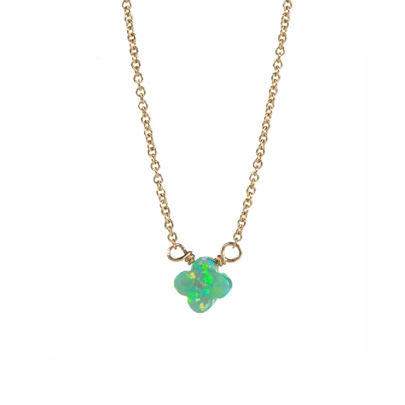 Shop Modern Jewelry Collections With Exclusive Discounts bara boheme | Small "CLOVER" Opal Necklace