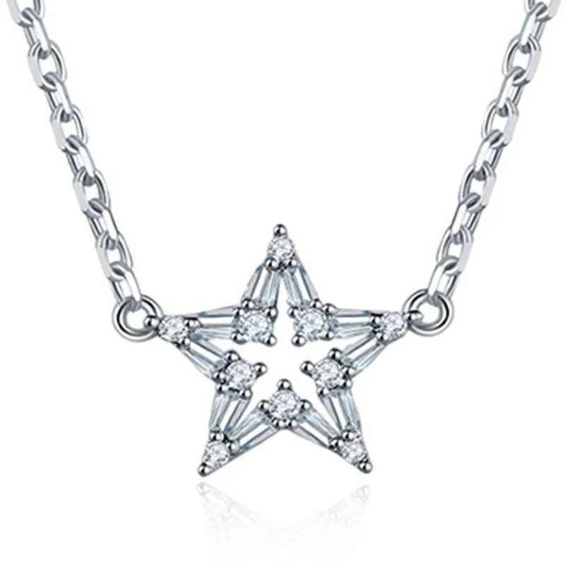 Affordable Gold-Plated Jewelry For Modern Fashion Crystal Star Pendant Necklace