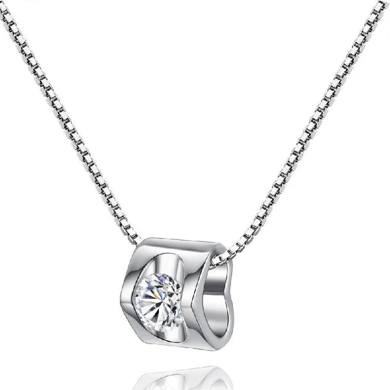 Fashion-Forward Jewelry At Exclusive Discounts White Gold Cubic Zirconia Heart Pendant Necklace Fashion-Forward Jewelry At Exclusive Discounts White Gold Cubic Zirconia Heart Pendant Necklace