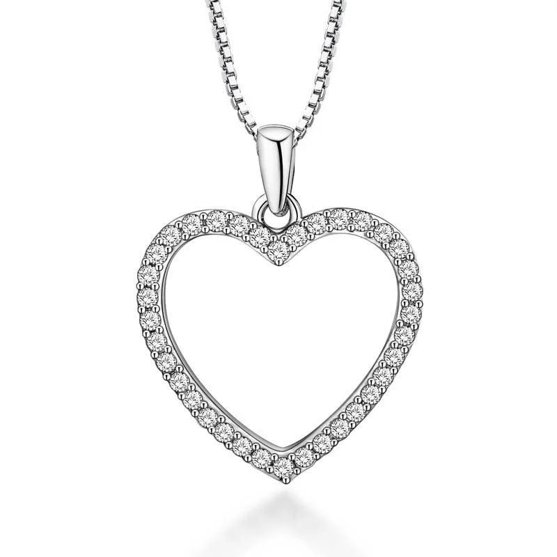 Timeless Elegance Now At Special Discounts Crystal Heart Necklace White Gold with Cubic Zirconia Stones Timeless Elegance Now At Special Discounts Crystal Heart Necklace White Gold with Cubic Zirconia Stones