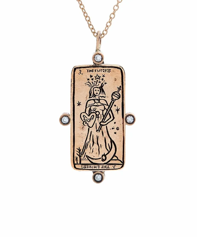 Stunning Statement Jewelry, Unbeatable Discounts Diamond The Empress Tarot Card Necklace Stunning Statement Jewelry, Unbeatable Discounts Diamond The Empress Tarot Card Necklace