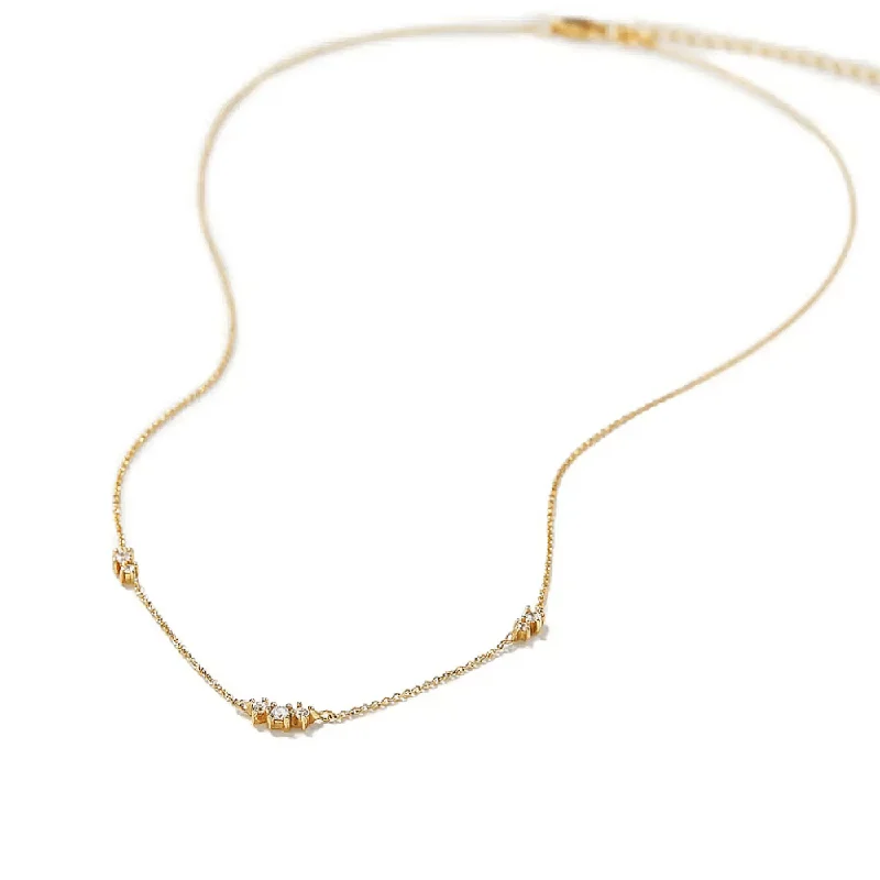 Affordable Luxury Jewelry – Style At A Great Price Elegant 18K Gold Plated Sterling Silver Necklace with Seven Round Cut Cubic Zirconia Stones Affordable Luxury Jewelry – Style At A Great Price Elegant 18K Gold Plated Sterling Silver Necklace with Seven Round Cut Cubic Zirconia Stones