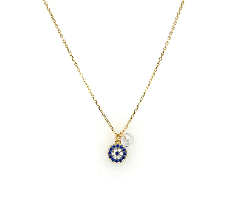 Sparkle More For Less – Jewelry Sale Happening Now EVIL EYE "ATHENA + CRYSTAL" SAPPHIRE CZ NECKLACE Sparkle More For Less – Jewelry Sale Happening Now EVIL EYE "ATHENA + CRYSTAL" SAPPHIRE CZ NECKLACE
