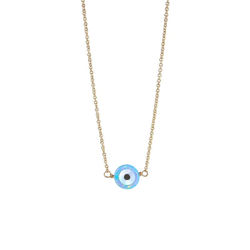 Discounted Luxury Jewelry – Shine Without The Splurge bara boheme | Small "EVIL EYE" Opal Necklace