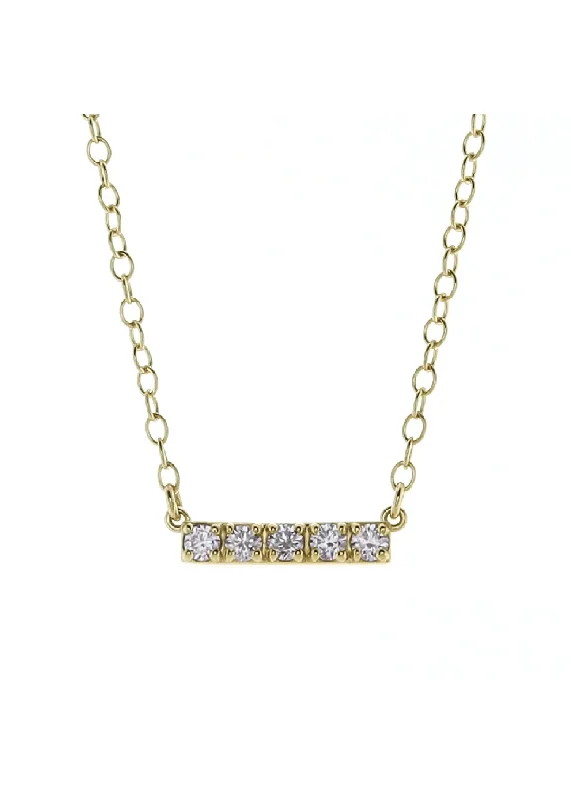 Bestselling Jewelry Now On Sale – Elevate Your Look FIVE DIAMOND SIGNIFICANCE BAR NECKLACE