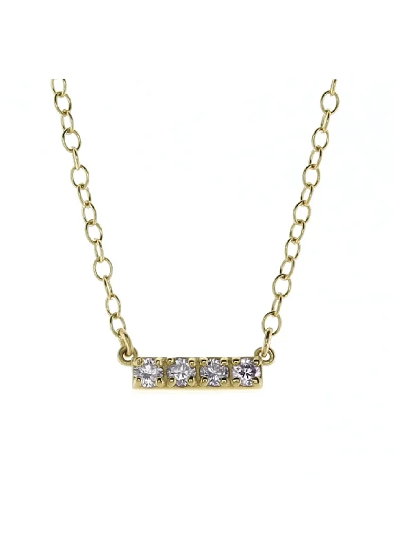 Holiday Jewelry Sale – Perfect Gifts At The Best Prices FOUR DIAMOND SIGNIFICANCE BAR NECKLACE