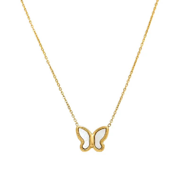 Beautiful Jewelry, Breathtaking Discounts – Hurry In Gold Butterfly Pendant Necklace with Mother of Pearl Inlay Beautiful Jewelry, Breathtaking Discounts – Hurry In Gold Butterfly Pendant Necklace with Mother of Pearl Inlay