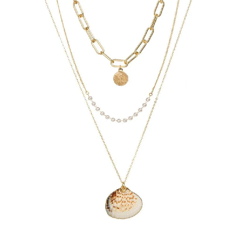 Once-A-Year Jewelry Deals – Shop Before They’Re Gone Gold Sea Shell Three Layer Necklace Once-A-Year Jewelry Deals – Shop Before They’Re Gone Gold Sea Shell Three Layer Necklace