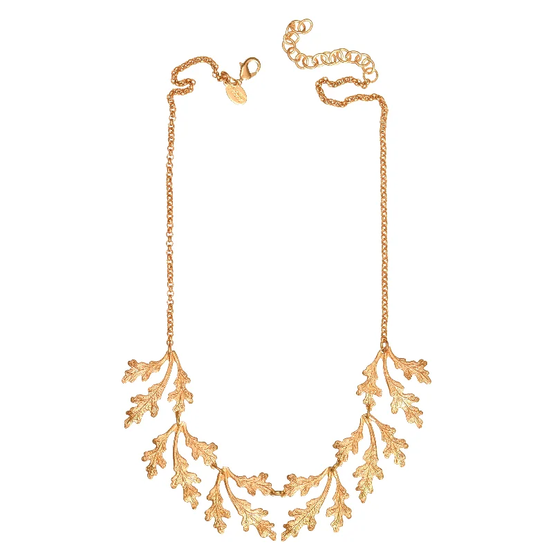 Delicate Crystal Jewelry For Sophisticated Charm Golden Oak Necklace