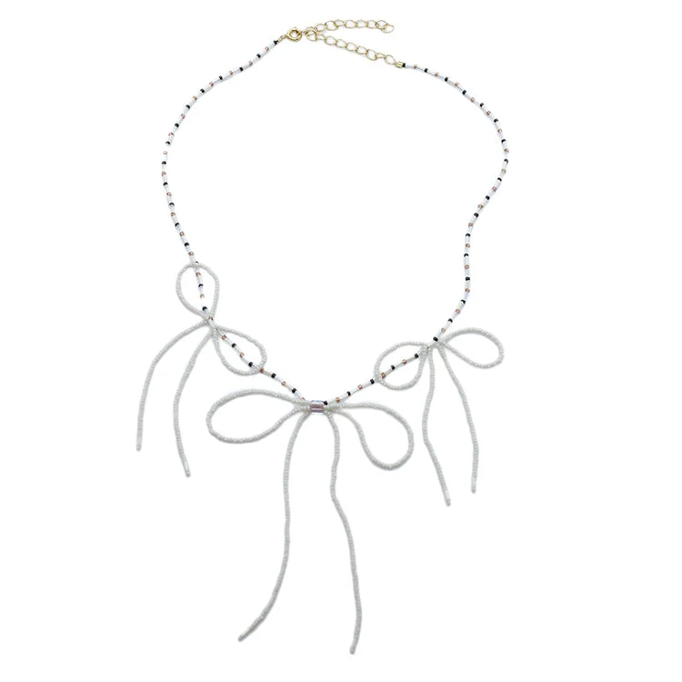 Personalized Jewelry At Special Discount Rates Grande Bow Necklace / Ceylon