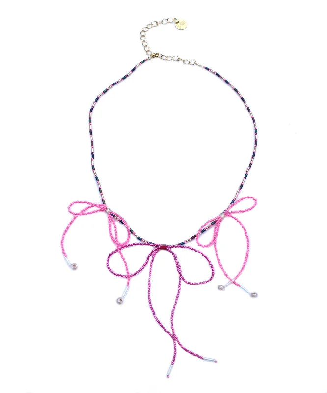 Exclusive Jewelry Bundles At Discounted Prices Grande Bow Necklace / Pink