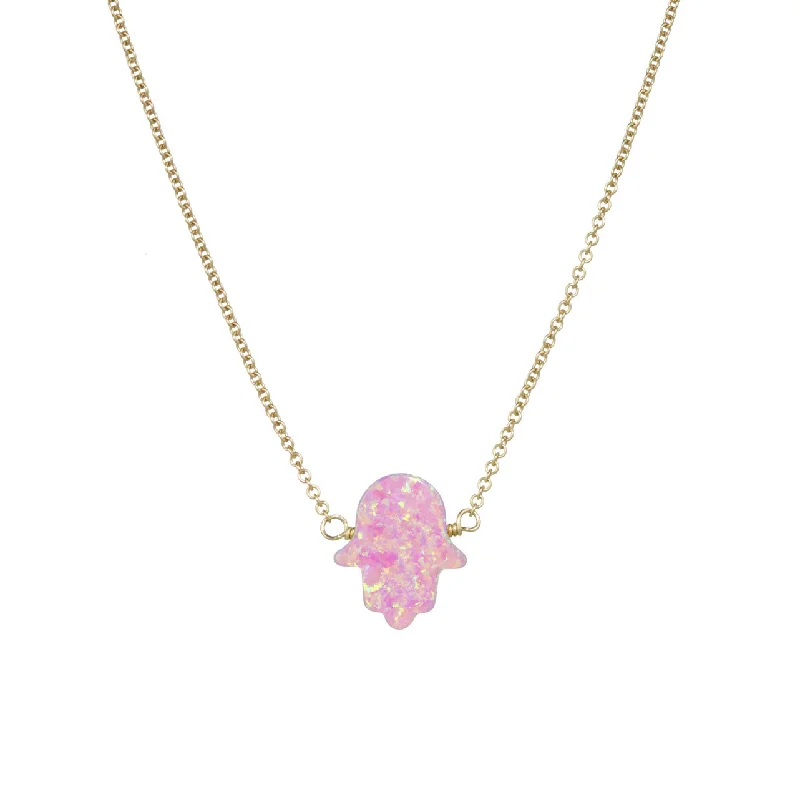 Delicate Crystal Jewelry For Sophisticated Charm bara boheme | Large "HAND" Opal Necklace