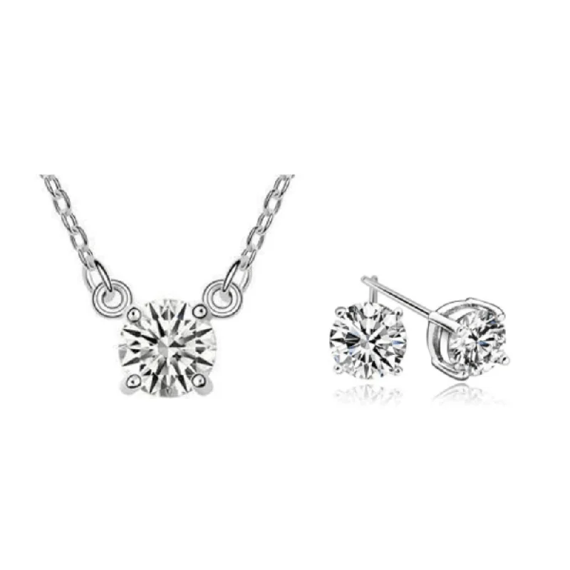 Exclusive Jewelry Sale – Limited-Time Discounts White Gold Cubic Zirconia Necklace and Earring Set for Women Exclusive Jewelry Sale – Limited-Time Discounts White Gold Cubic Zirconia Necklace and Earring Set for Women
