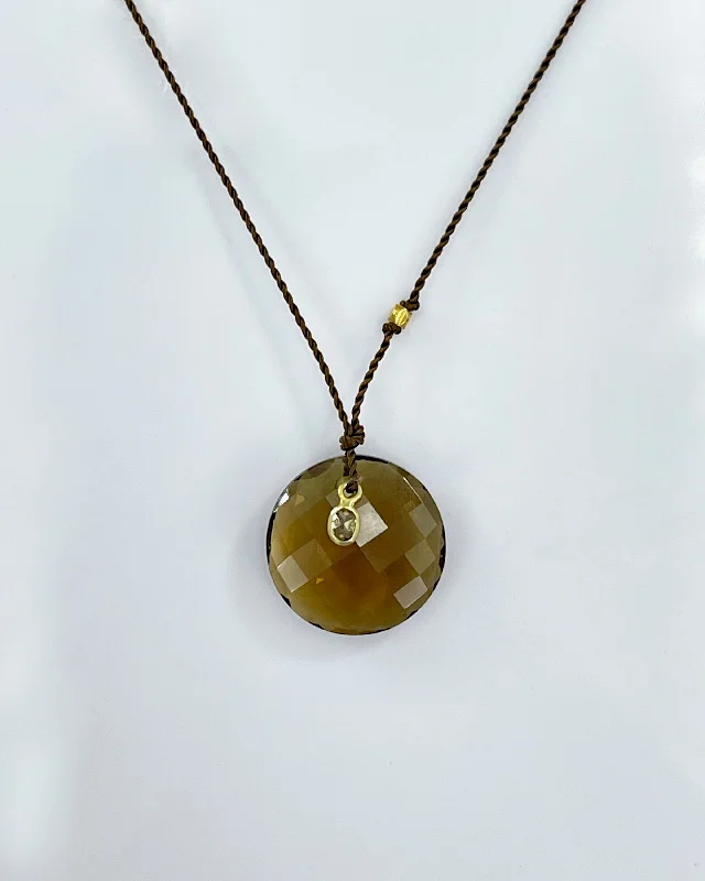 Shine Bright With Our Special Jewelry Promotions Margaret Solow Cognac Quartz & Diamond Necklace