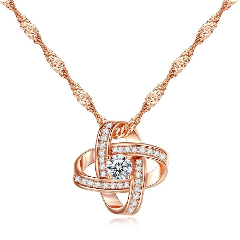 Timeless Jewelry, Timeless Savings – Don't Wait Knot Necklace With Cubic Zirconia Stones Timeless Jewelry, Timeless Savings – Don't Wait Knot Necklace With Cubic Zirconia Stones