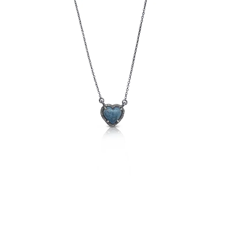 Luxury Handcrafted Jewelry For Elegant Looks Mini Lapis Heart Necklace