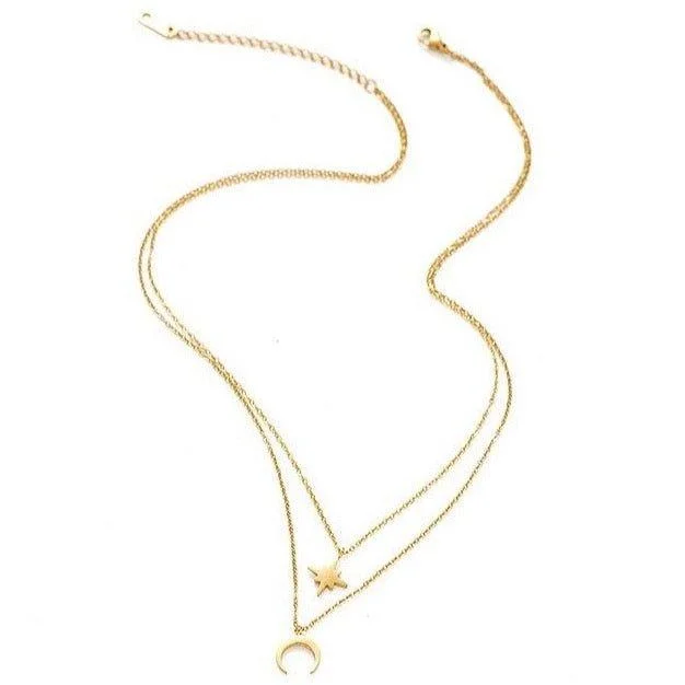 Affordable Luxury Jewelry For Every Occasion Moon and Star Layered Necklace