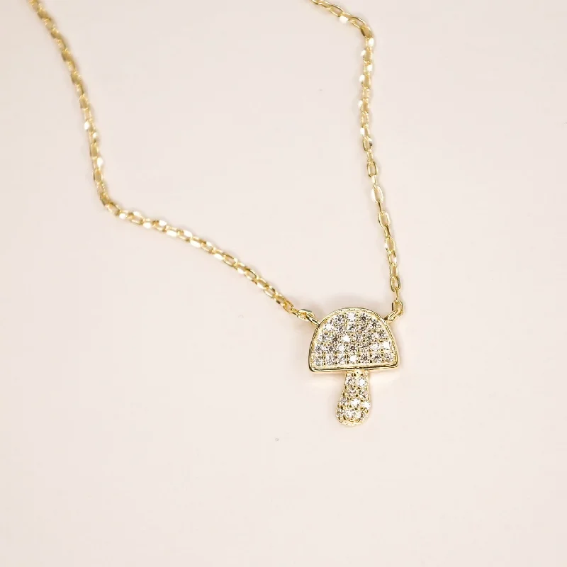 Exclusive Jewelry Markdowns – Limited-Time Offer Mushroom Pave CZ Necklace