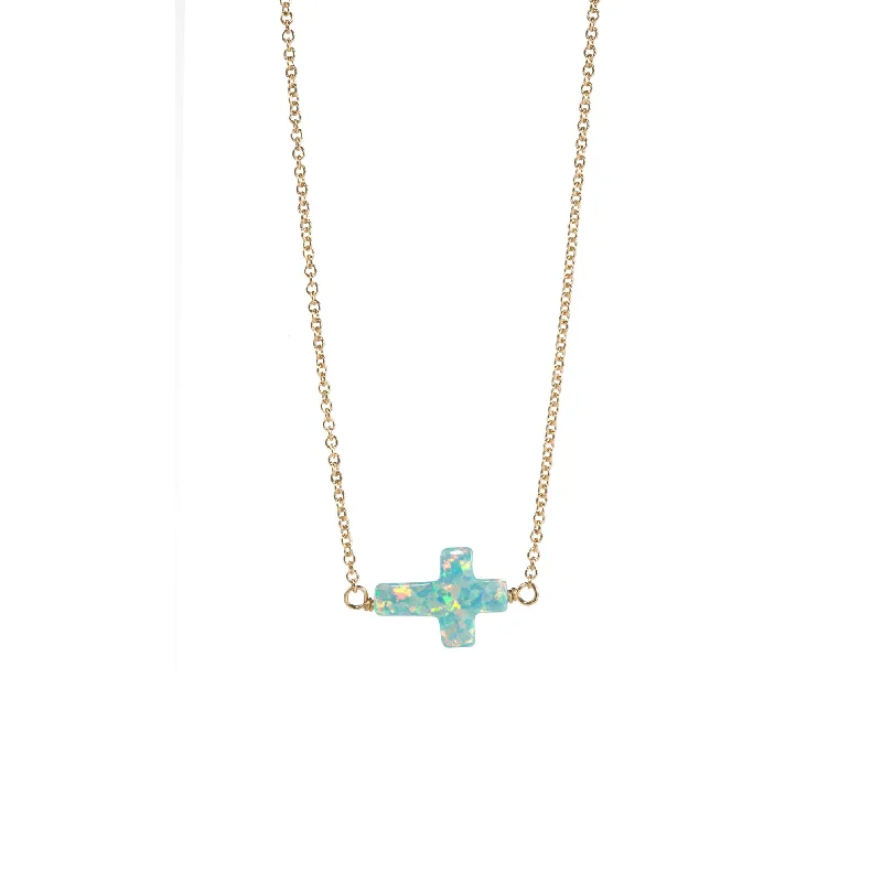 Sparkle On A Budget – Fine Jewelry For Less bara boheme | Large "CROSS" Opal Choker