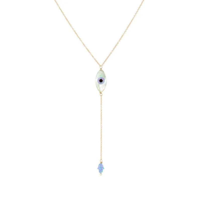 Flash Sale On Elegant Jewelry – Don't Miss Out bara boheme | Lariat "OVAL EYE & TINY HAND" Opal Necklace Flash Sale On Elegant Jewelry – Don't Miss Out bara boheme | Lariat "OVAL EYE & TINY HAND" Opal Necklace