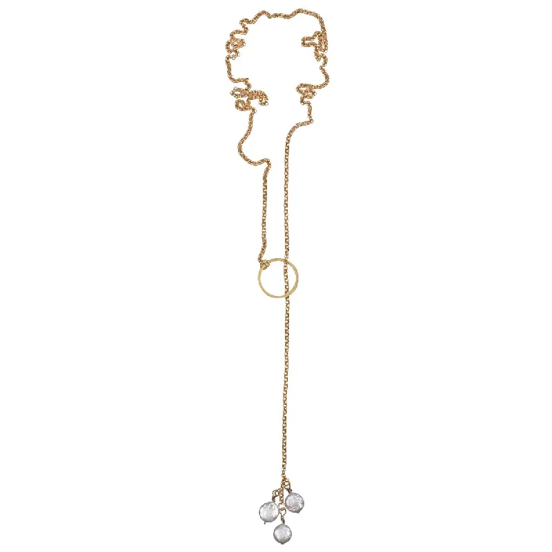 Clearance Sale On High-End Jewelry Collections Pearl Lariat Necklace