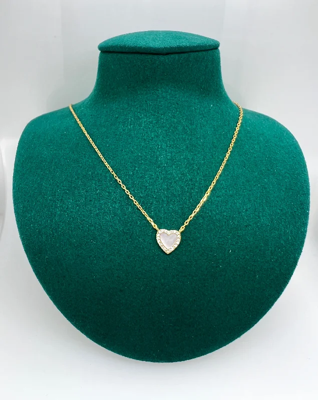 Limited-Time Offer On Elegant Jewelry Pieces "PEARLY" HEART CZ PAVE Necklace