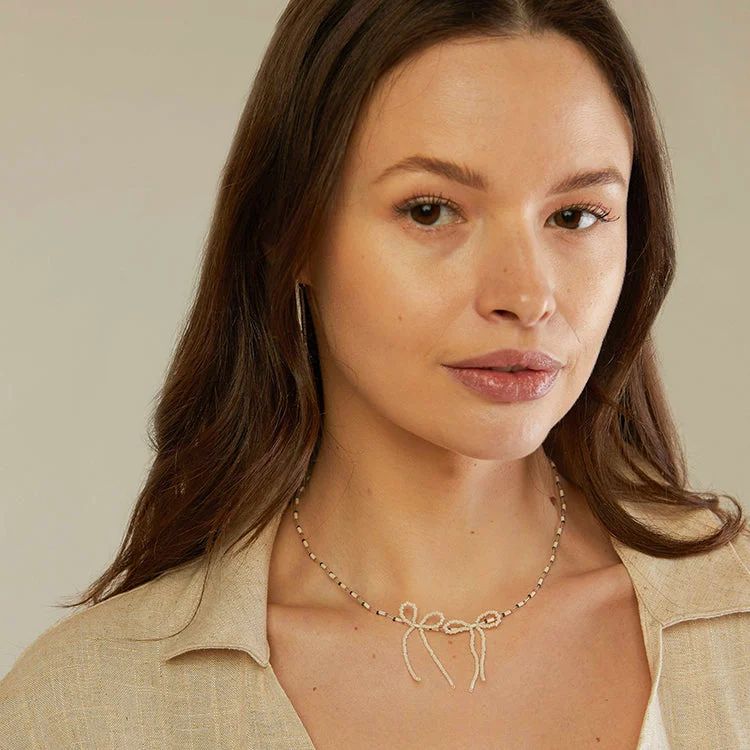 Clearance Sale On High-End Jewelry Collections Petite Bow Necklace / Ceylon