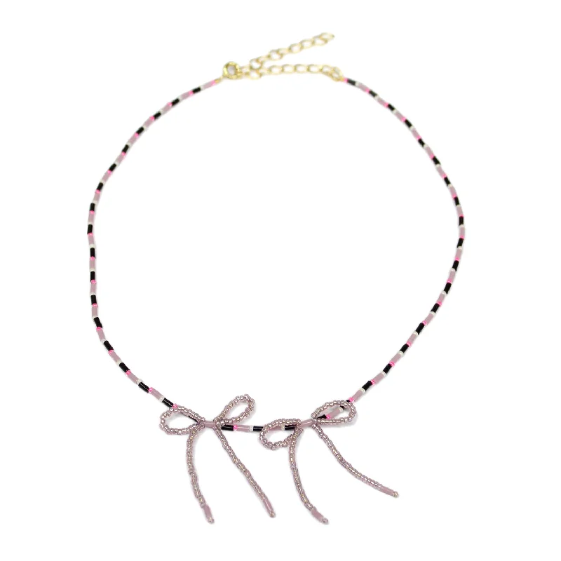 Special Offers On Handcrafted And Designer Jewelry Petite Bow Necklace / Lilac