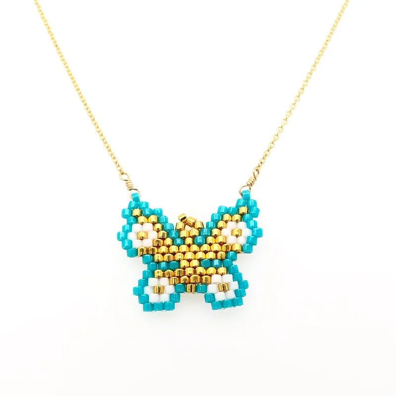 Versatile Layering Jewelry For Effortless Chic Seed Bead Blue Butterfly Necklace