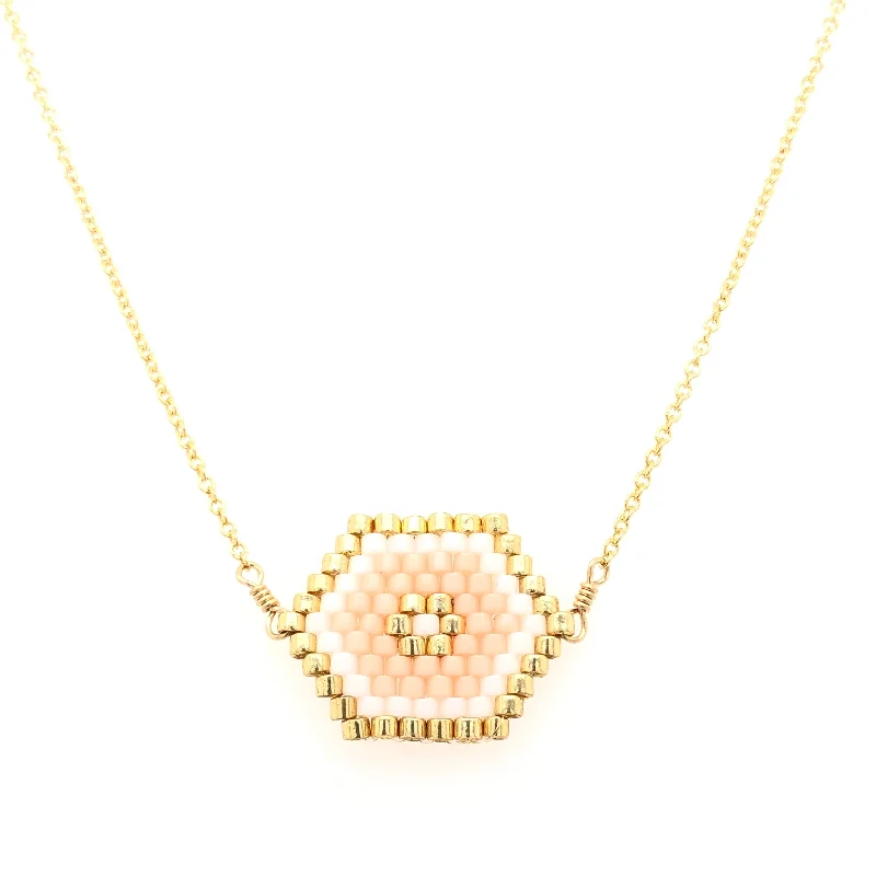 Limited-Time Jewelry Sale – Elegant Styles At Less Seed Bead Hexagon Pink Necklace