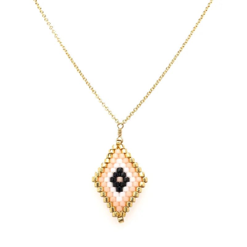 Grab Your Dream Jewelry At The Lowest Prices Seed Bead Tribal Diamond Pink Necklace