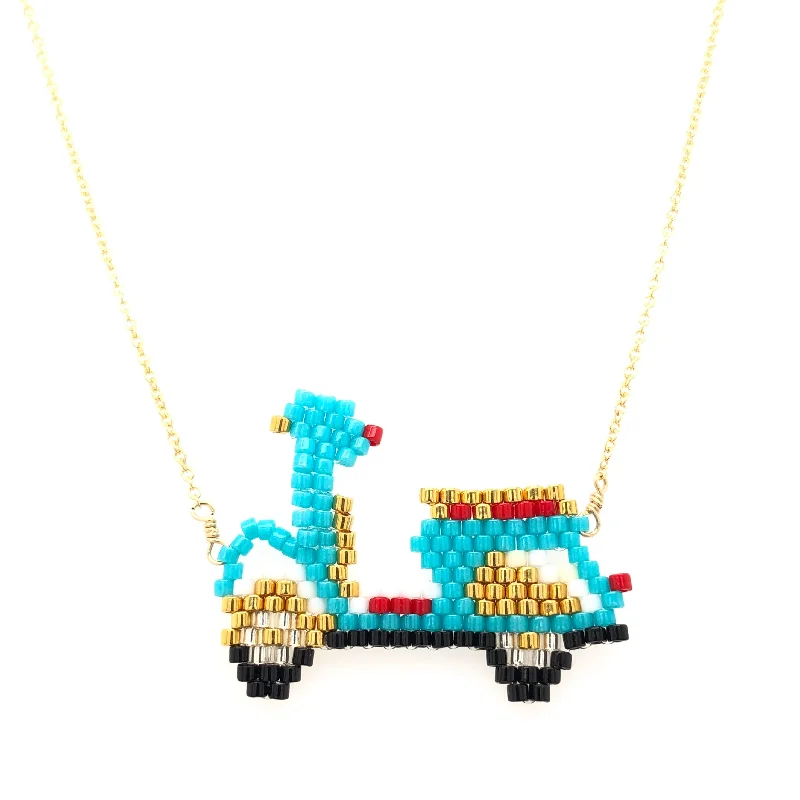 High-Quality Gemstone Jewelry For Special Occasions Seed Bead Vespa Necklace