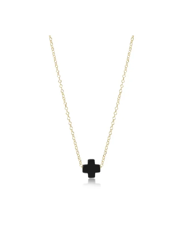 Fashion-Forward Jewelry At Incredible Prices SIGNATURE CROSS NECKLACE - BLACK