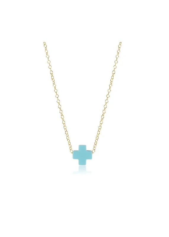 Affordable Luxury Jewelry For Every Occasion SIGNATURE CROSS NECKLACE - TURQUOISE